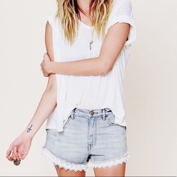 Free People Pants - ✨HP✨NWOT Free People Lace Jean Shorts